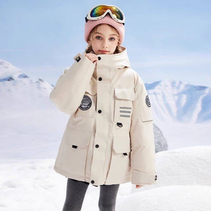 英国next MaxM男童羽绒服中长款冬季2025新款女童中大童加厚外套