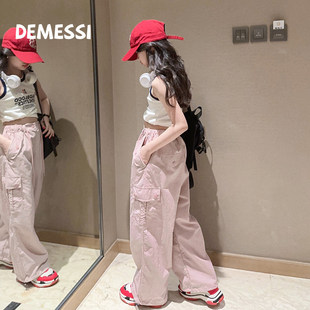 韩国DEMESSI女童工装裤2025新款春秋款女大童休闲长裤儿童裤子秋