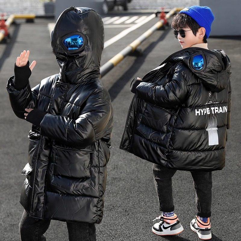 韩国冬季款免洗奥特曼男童羽绒棉服2025新款儿童中长款加厚洋气潮
