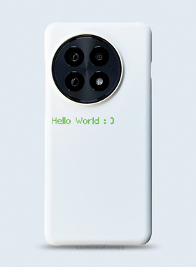 helloworld适用于一加13手机壳新款男女一加12小众个性创意极简风程序员代码1+11白色半包超薄ace3pro大孔硬2