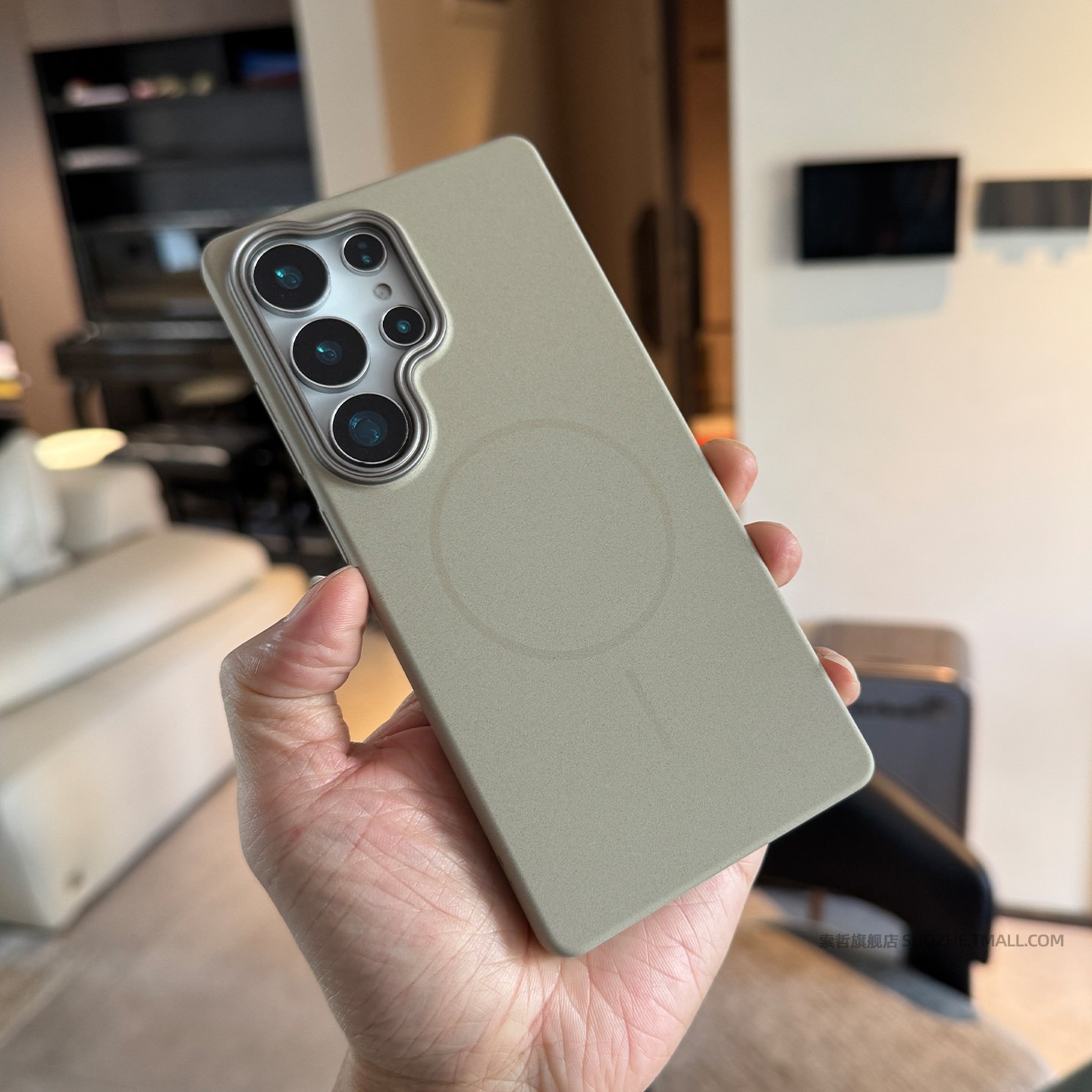 索哲适用于三星s25ultra手机壳全包超薄粗磨砂硬壳s24ultra简约个性钛灰色磁吸s24+防指纹手汗s23ultra大孔套