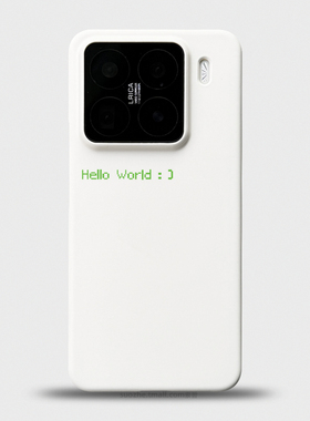 helloworld适用于小米15手机壳新品15pro简约个性创意程序员代码mi14高级感白色半包超薄磨砂套13Pro不包镜头