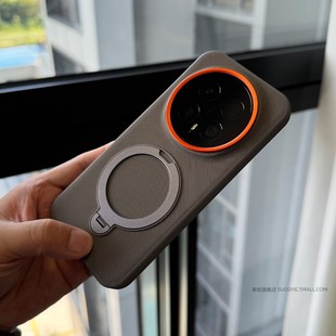 索哲适用于荣耀magic8pro手机壳磁吸指环支架magic7pro小众简约高级感灰色科纳纹素皮magic6大孔全包金属镜头
