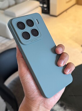 索哲适用于小米15手机壳新款男女15spro小众个性蓝灰色亲肤手感软套mi14镜头全包防摔13pro超薄磨砂防指纹12x