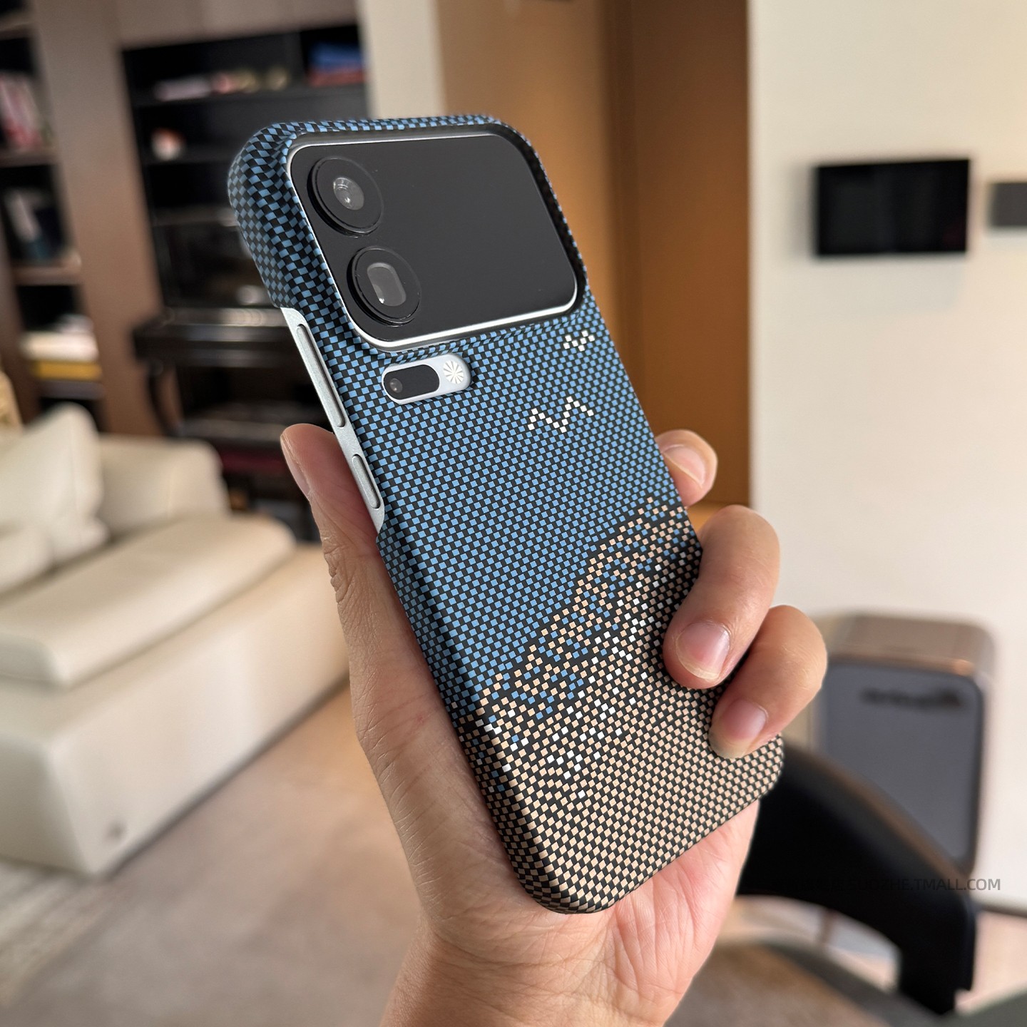 索哲适用于小米17promax手机壳大孔半包超薄硬壳17pro男士款mi15小众个性像素风14pro碳纤维纹理13轻薄防汗套