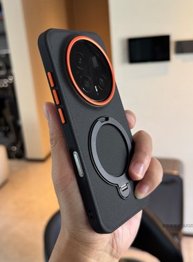 索哲适用于荣耀magic8pro手机壳磁吸指环支架magic8桌面追剧magic7Pro小众高级感黑色科纳纹6p大孔耐脏防指纹