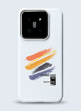 适用于小米14手机壳男女新款mi14个性创意艺术涂鸦小米14pro白色半包超薄裸机手感13pro大孔磨砂散热保护套硬