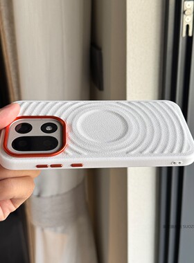 索哲适用于一加15手机壳金属镜头按键一加13t个性创意网红波漾纹磁吸ace6简约高级感白色素皮防指纹汗ace5pro