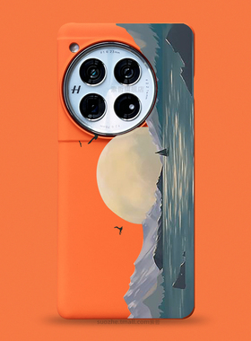 适用一加13手机壳OPPO新款一加12男女小众唯美个性油画风景1+11橙色半包超薄裸机手感硬ace3pro大孔镜头不包