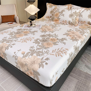 纯棉磨毛加厚全包床笠单件全棉床套床罩防滑床单席梦思床垫防尘套