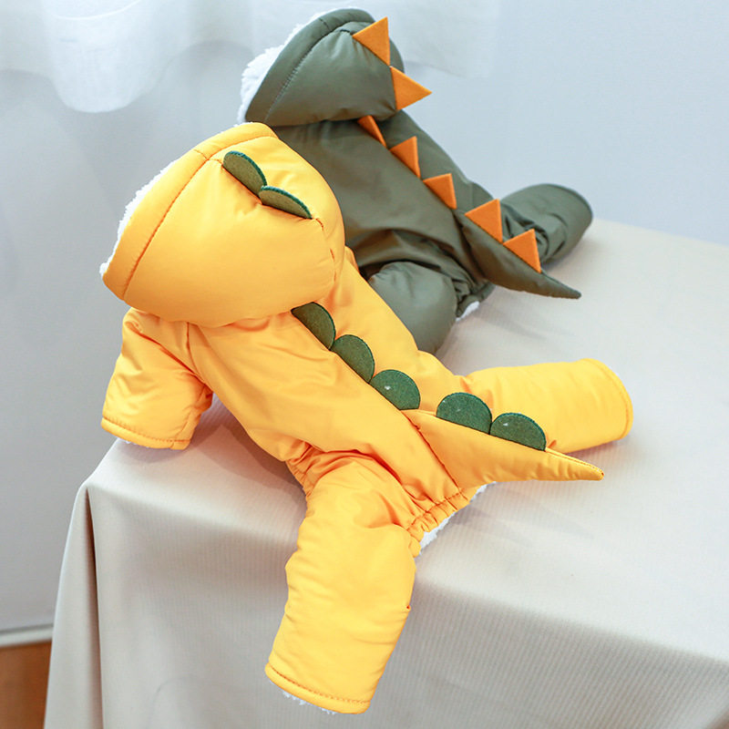 宠物棉衣狗衣服中小型犬猫猫服饰冬季加绒加厚胖乎乎恐龙萌宠