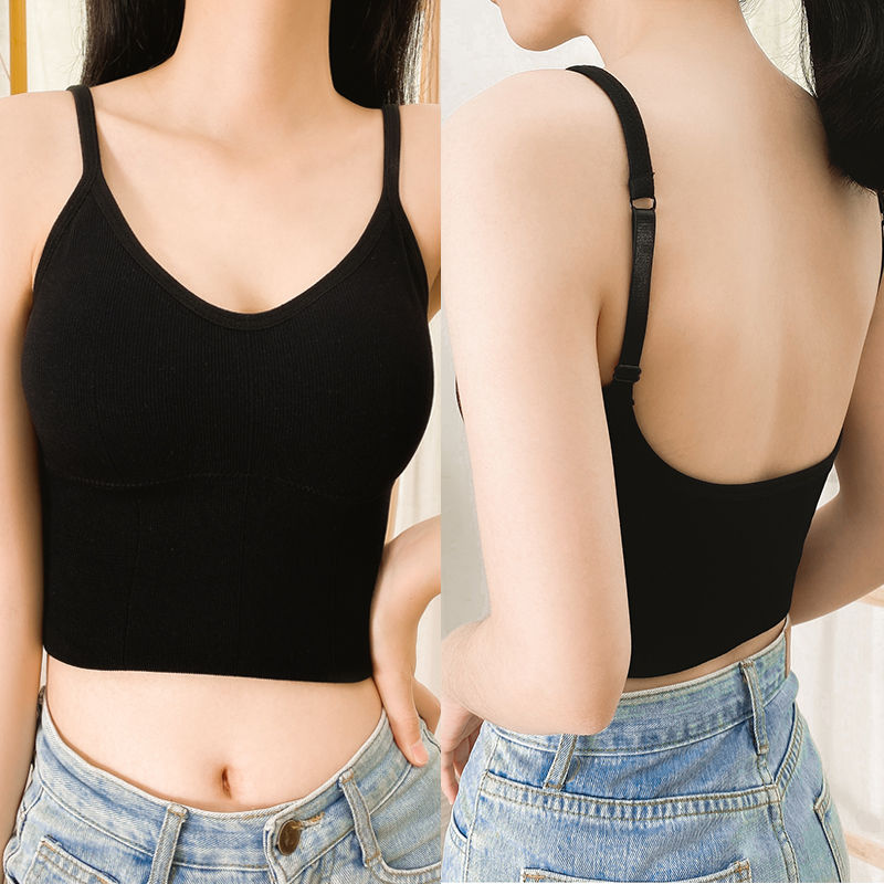 N黛香敏网红U型美背吊带背心带胸垫聚拢显瘦性感可调节百搭文胸