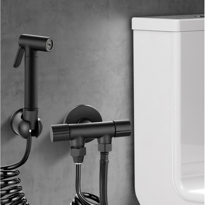 全铜马桶伴侣高压清洁冲水枪一进二出带喷枪角阀冲洗器喷头水龙头