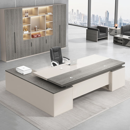 轻奢高级感老板桌办公桌总裁专用