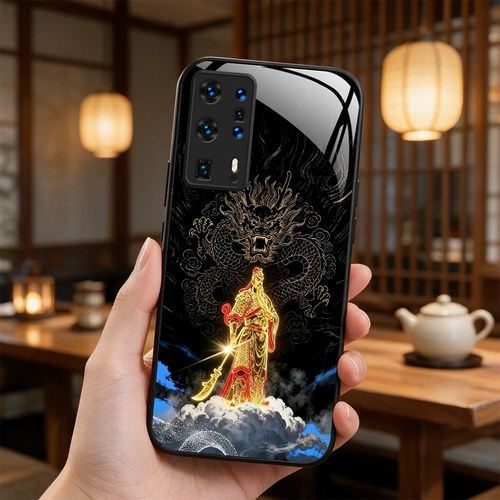 【华为 P40 Pro+专用】A11685关云长奢华冰透玻璃手机壳，券后价只要38元