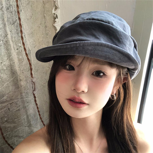 【日系山本风】小众叠堆设计薄透气八角帽百搭显脸小文艺画家帽