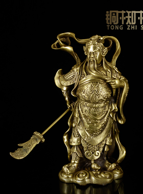 纯铜佛像创意关公韦陀摆件工艺品