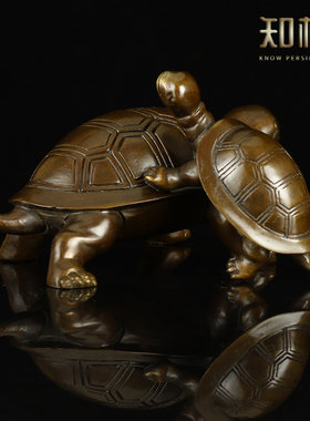实心趣味创意家居风水铜龟工艺品