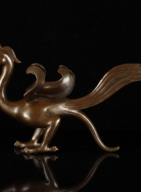 知柿黄铜风水摆件中式办公室家居