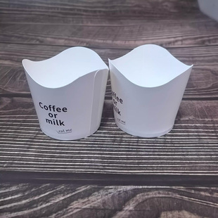 防漏咖啡杯脆皮饼干杯牛奶蛋糕杯奶茶杯烘焙专用款白色纸托