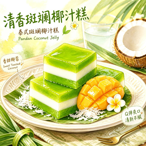 绿城早安多口味斑斓椰汁糕芒果糕糯叽叽百香果糕千层马蹄糕零食品