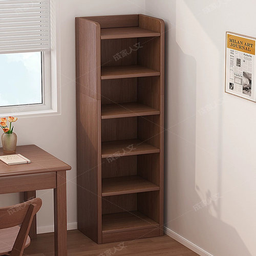 书架置物架落地家用柜子实木储物柜靠墙窄夹缝收纳柜简易多层书柜