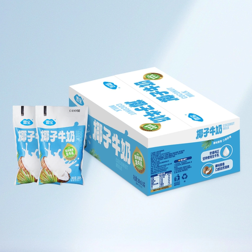 雪宝巧克力椰子味牛奶180ml*16袋整箱批发装早餐调制乳