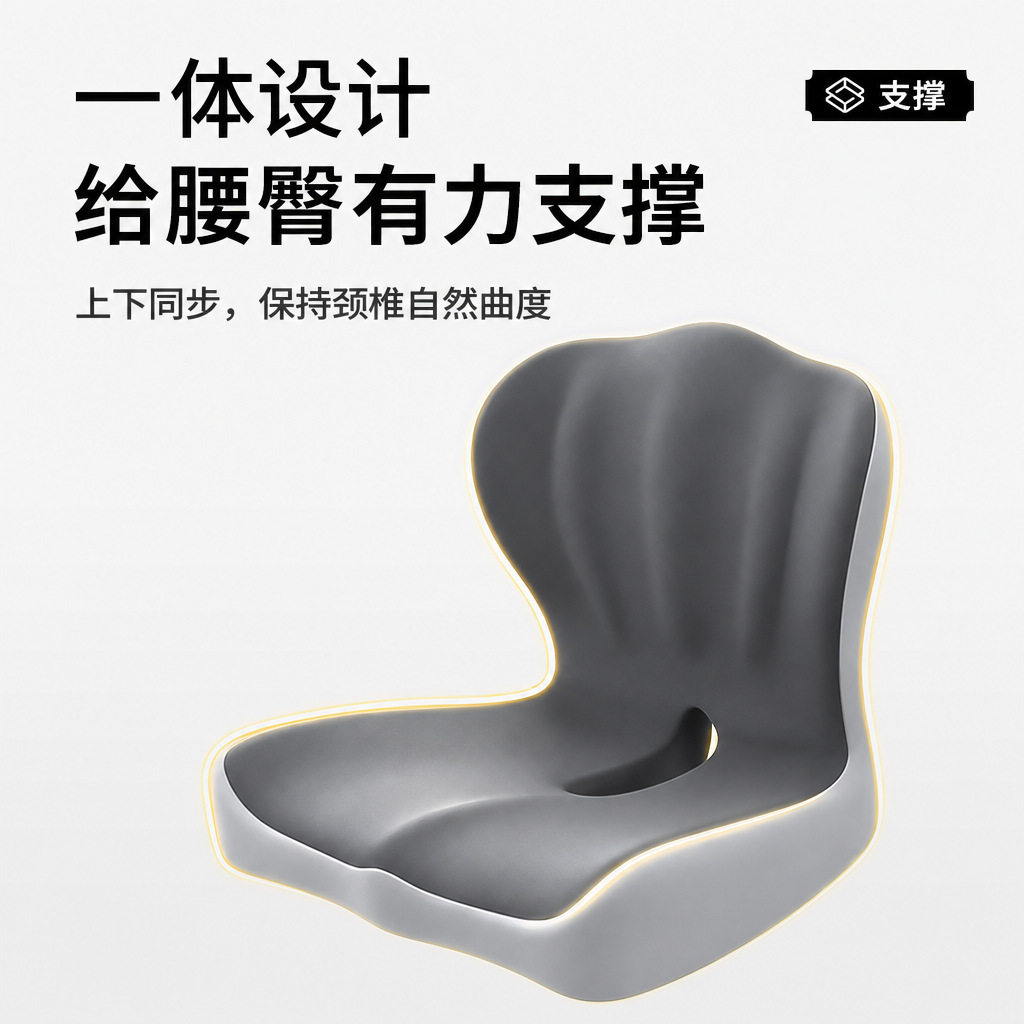 坐垫背靠一体椅子垫记忆