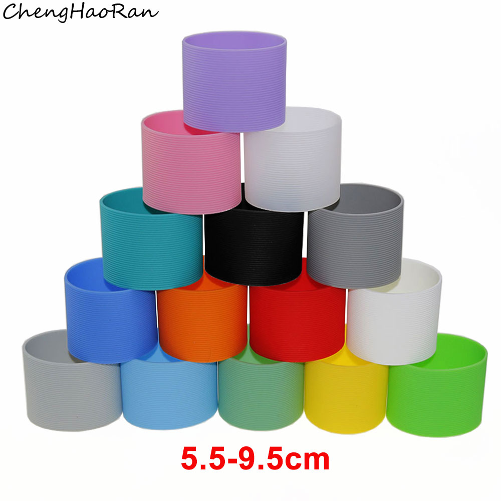 硅胶杯套玻璃杯隔热套保温杯水杯防滑保护套直筒螺纹茶杯中套