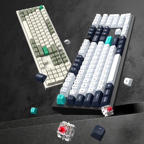 渴创三模机械键盘108键2U0配列铝