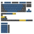 Cherry Two-Color Pbt Keycaps 143 Pieces Complete Set - Black, Yellow and Blue