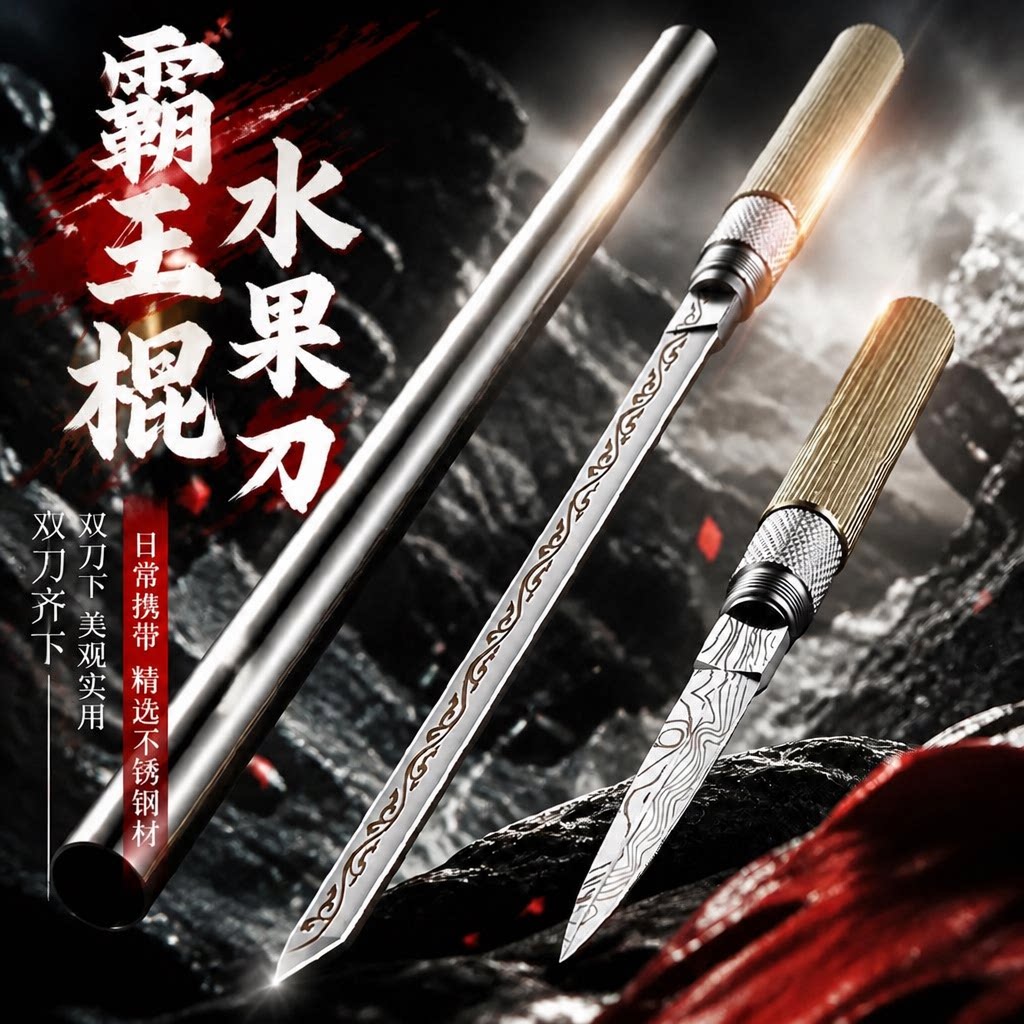 金箍棒双头霸王棍全钢