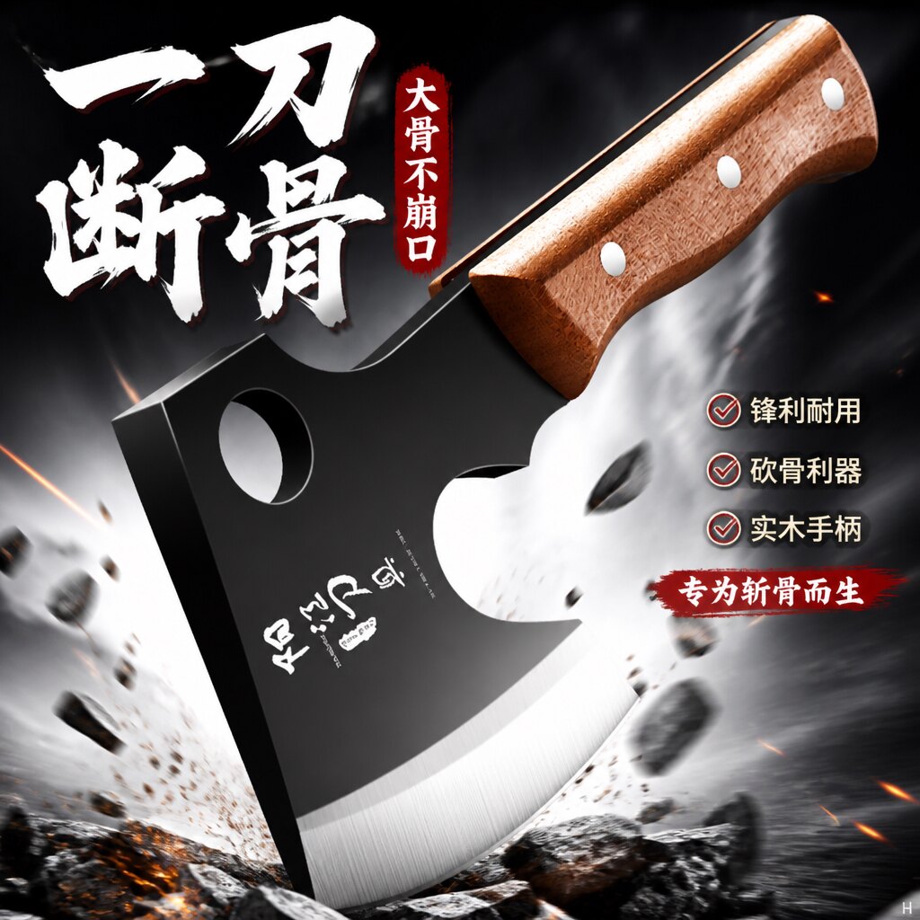 高碳钢小斧头砍骨刀家用斩骨刀图片