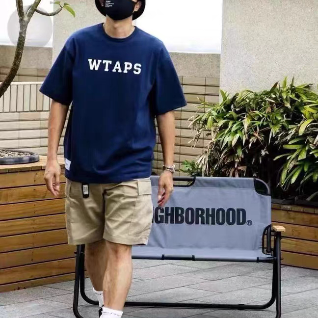 日系潮流户外WTAPS基础刺绣T恤