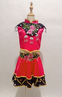 小舞蹈家彝家妞妞儿童独舞演出服装女童少数民族彝族演出服中国风