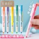 按动荧光色笔学生用划重点划线标记笔按动式 彩色记号笔套装 味粗划重点荧光笔糖果色简约彩色银光荧光笔