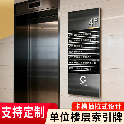 楼层索引牌定制可更换公司写字楼电梯指示导向门牌高端酒店公寓大厅不锈钢科室房间号分布局引路标识牌子定做
