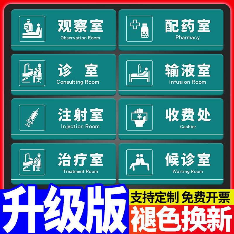 诊所标识牌医院科室门牌治疗卫生室药房标牌亚克力指示牌观察室口腔诊室牙科标示牌消毒室温馨提示告示标志牌