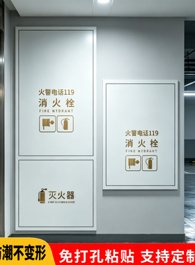 消防栓灭火箱柜门美化遮丑墙贴