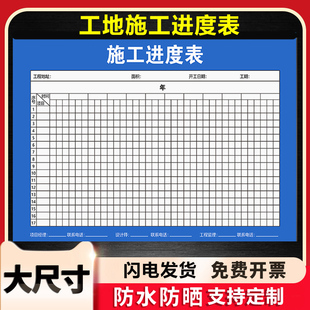 工地施工进度计划表墙贴海报公司企业项目工程进程示意图挂图贴纸