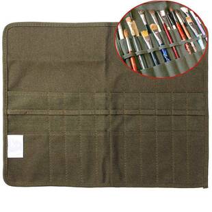 roll up canvas army green paint brush bag cases for artist d