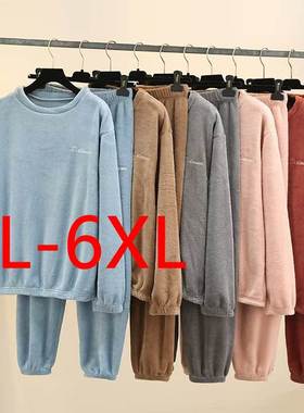 winter fat women plus size warmer thermal pajamas suit sets