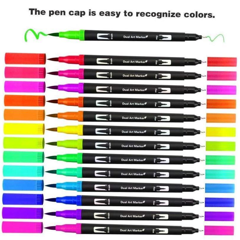 FineLiner Drawing Watercolor Marker Pens Dual Tip Brush pen