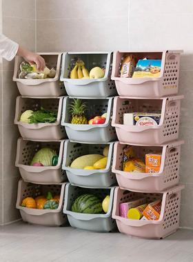 2024 new can be superimposed hollow plastic storage basket