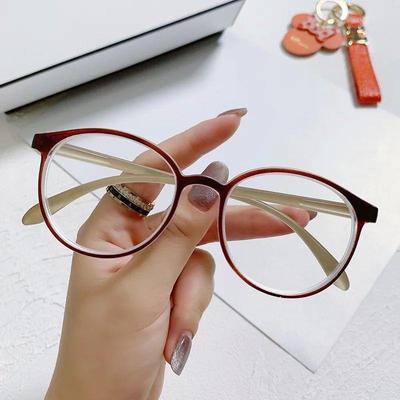 Round Frame Anti-blue Light Glasses Men and Women Myopia Gla