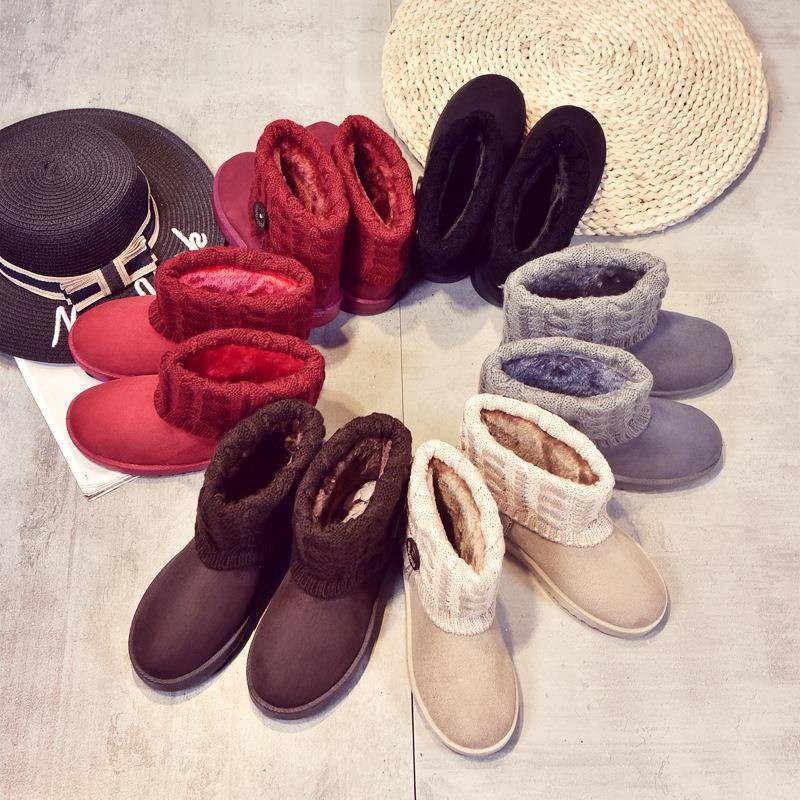 中筒搭扣加绒防寒短筒靴雪AL66190地靴Plush cold resistant shor