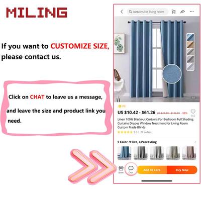 Linen 100% Blackout Curtains For Bedroom Full Shading Curtai