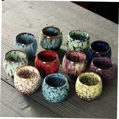 Kiln Change Ceramic Tea Cup Porcelain Kung Fu Cups set