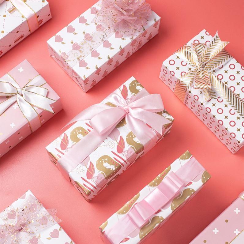 T1568valentine gift wrapper love wrapping paper pink 礼物包