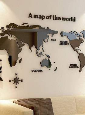 world acrylic crystal 3d map room bedroom wall stier liv